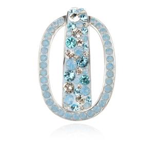 Сребърен медальон Sofia с кристали от Sw® Deep Blue