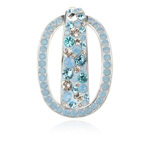 Сребърен медальон Sofia с кристали от Sw® Deep Blue