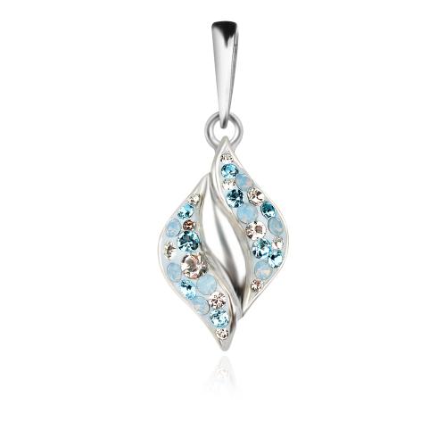 Сребърен медальон Amaya с кристали от Sw® Deep Blue