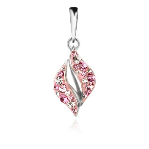 Сребърен медальон Amaya с кристали от Sw® Rose Shade