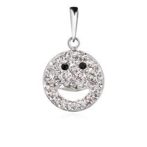 Сребърен медальон с кристали от Sw® Crystal - Усмихни се
