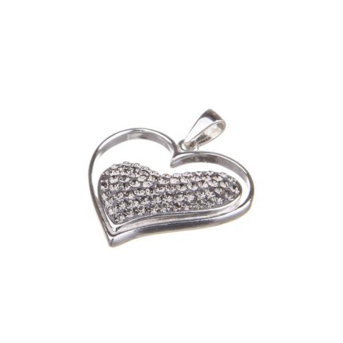 Сребърен медальон сърце с кристали от Sw® SM217 Black Diamond