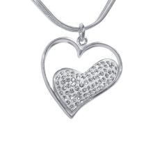 Сребърен медальон сърце с кристали от Sw® SM217 Hematite, Black Diamond and Crystal