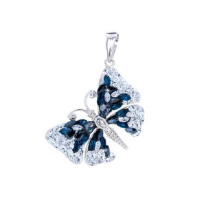 Сребърен медальон Annabella с кристали от Sw® Blue Marquise