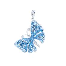Сребърен медальон Annabella с кристали от Sw® Aquamarine, Crystal, AB Crystal