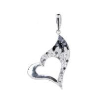 Сребърен медальон сърце с кристали от Sw® SM267 Crystal and Black Diamond