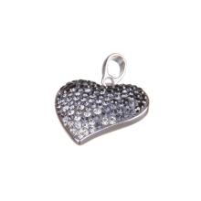 Сребърен медальон сърце с кристали от Sw® SM269
