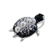 Сребърен медальон с кристали от Swarovski® SM279 Black with white rings