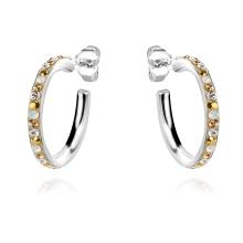 Сребърни обеци с кристали от Sw® Celeste Aquamarine