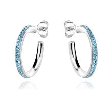 Сребърни обеци с кристали от Sw® Celeste Aquamarine