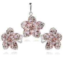 Сребърен комплект Kate обеци и медальон с кристали от Sw® AB Crystal