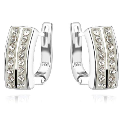 Сребърни обеци Hali с кристали от Sw® Crystal