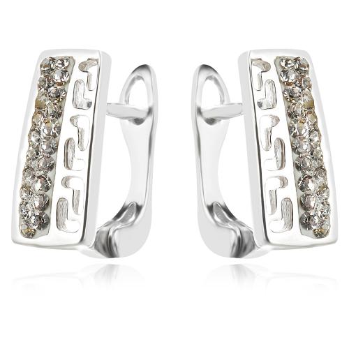 Сребърни обеци Vers с кристали от Sw® Crystal