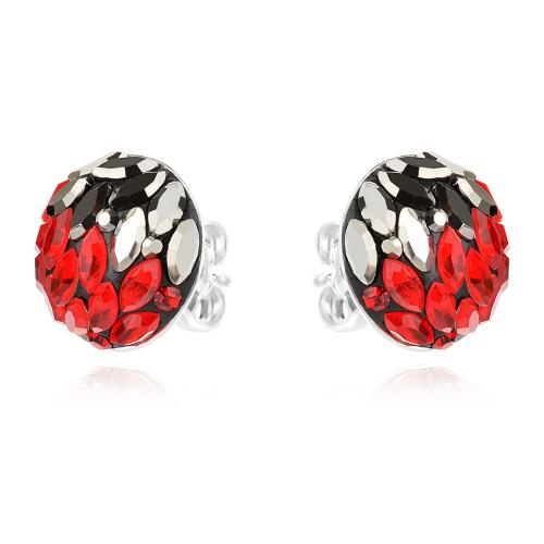 Сребърни обеци с кристали от Sw® Кръговрат Red Hematite