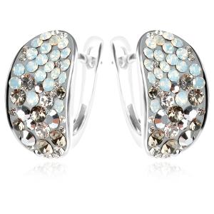 Сребърни обеци с кристали от Sw® SO320 Silver Shade