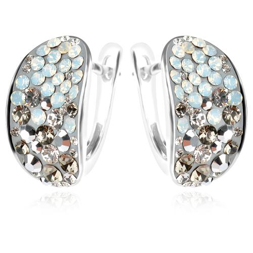 Сребърни обеци с кристали от Sw® SO320 Silver Shade