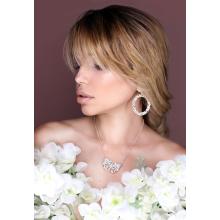 Сребърни обеци с кристали от Sw® SO377 Peach Gold
