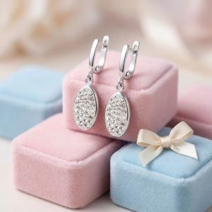 Сребърни обеци  с кристали От Sw® SO100