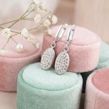 Сребърни обеци  с кристали От Sw® SO100