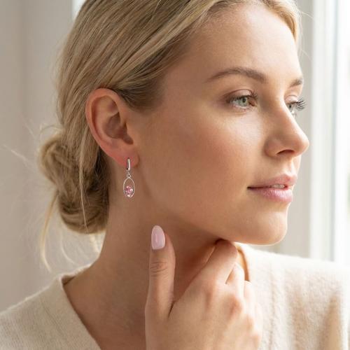 Сребърни обеци  с кристали От Sw® SO101