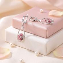Сребърни обеци  с кристали От Sw® SO101