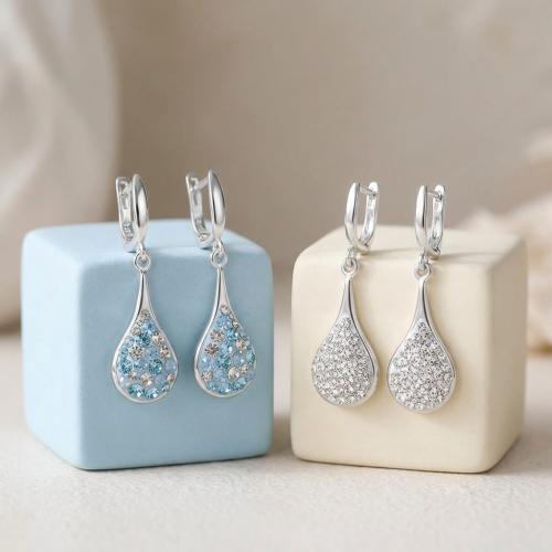 Сребърни обеци Lea с кристали от Sw® Crystal