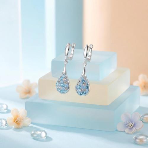 Сребърни обеци Lea с кристали от Sw® Crystal