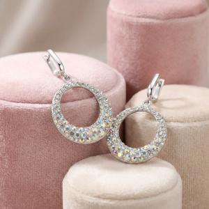 Сребърни обеци  с кристали От Sw® SO106