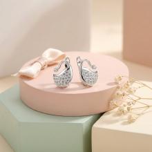 Сребърни обеци  с кристали От Sw® SO113