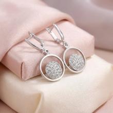 Сребърни обеци  с кристали От Sw® SO115