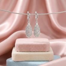 Сребърни обеци  с кристали От Sw® SO123 Crystal