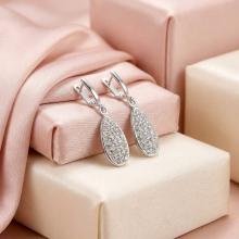 Сребърни обеци  с кристали От Sw® SO123 Crystal