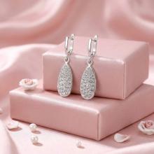 Сребърни обеци  с кристали От Sw® SO123 Crystal