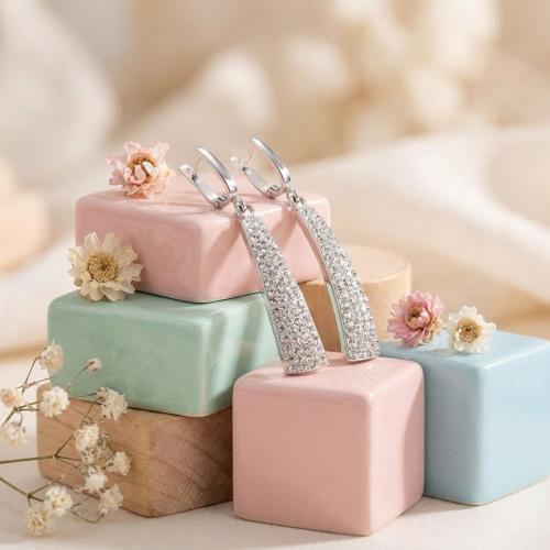 Сребърни обеци  с кристали От Sw® SO135