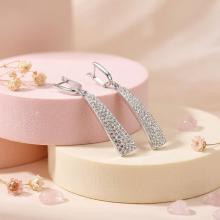 Сребърни обеци  с кристали От Sw® SO135