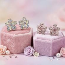 Сребърни обеци цветя Kate с кристали от Sw®