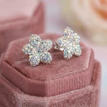 Сребърни обеци цветя Kate с кристали от Sw®