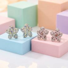 Сребърни обеци цветя Kate с кристали от Sw®