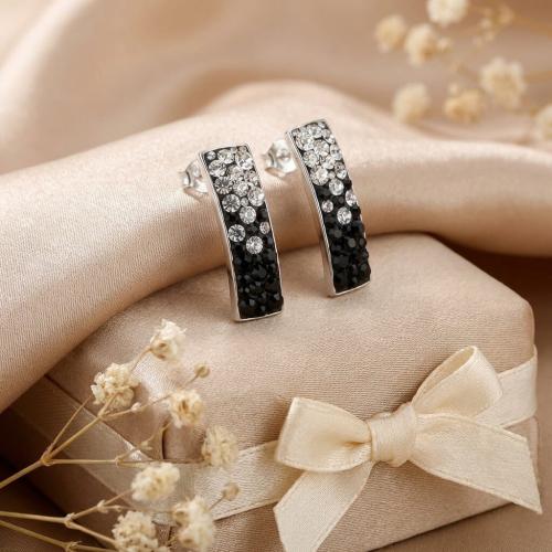 Сребърни обеци  с кристали От Sw® SO155