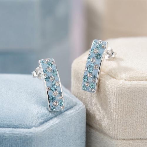 Сребърни обеци  с кристали От Sw® SO155