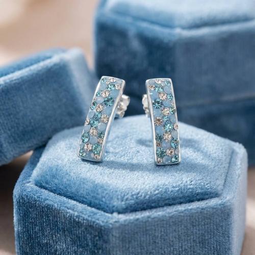 Сребърни обеци  с кристали От Sw® SO155