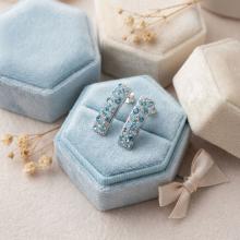 Сребърни обеци  с кристали От Sw® SO155