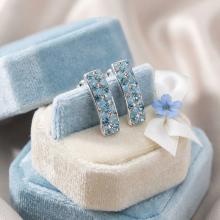 Сребърни обеци  с кристали От Sw® SO155