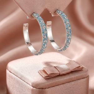 Сребърни обеци Amara с кристали от Sw® Deep Blue