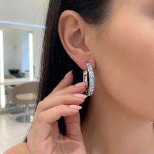 Сребърни обеци Amara с кристали от Sw® Deep Blue