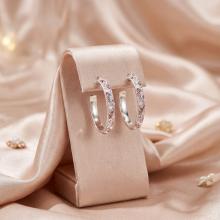 Сребърни обеци Amara с кристали от Sw® Deep Blue