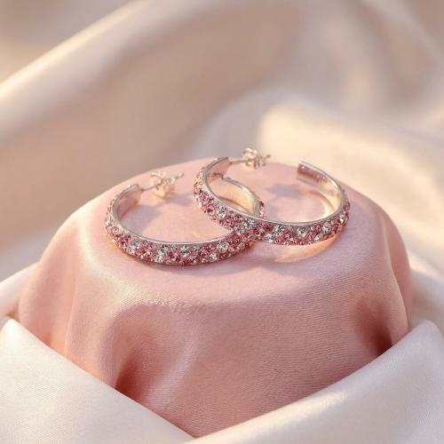 Сребърни обеци Amara с кристали от Sw® Rose Shade