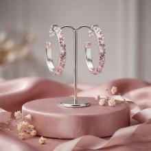 Сребърни обеци Amara с кристали от Sw® Deep Blue