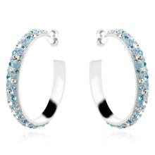 Сребърни обеци Amara с кристали от Sw® Deep Blue