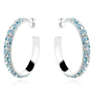 Сребърни обеци Amara с кристали от Sw® Deep Blue